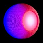 purple and blue round light