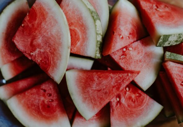 sliced watermelons